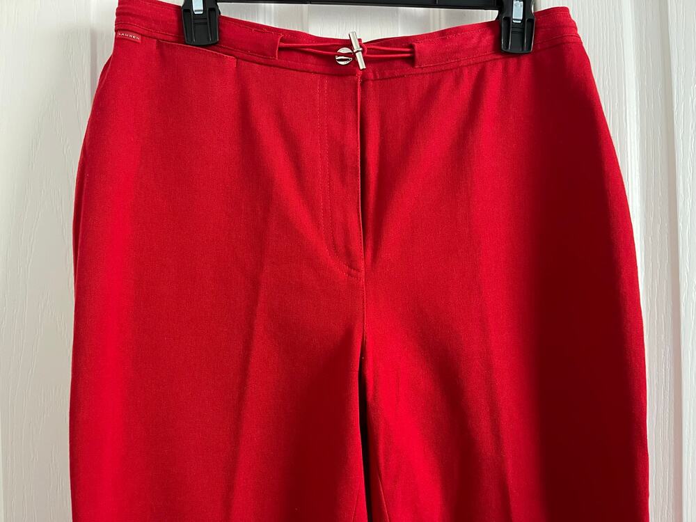 Lauren Jeans Co. Ralph Lauren Red Pants Madison Ave Jeans Metal Clasp Accent 10